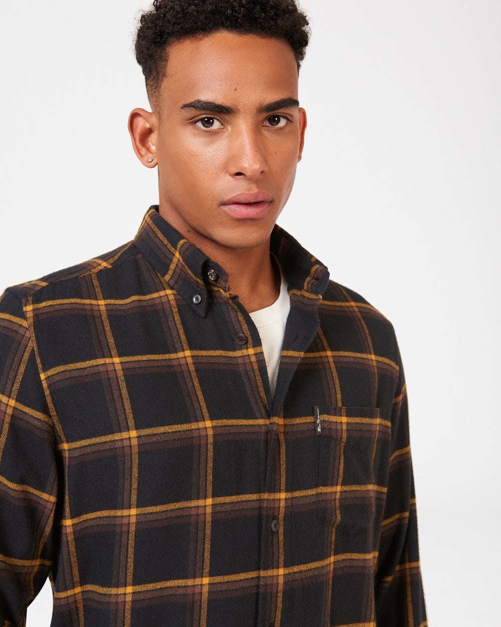 Chemises Ben Sherman Oversized Brushed Check Noir | AHN-88195319